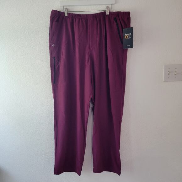 Barco One 0217 Men's Athletic Jogger Scrub Pants Size 2X - Wine- NWT - Picture 6 of 13